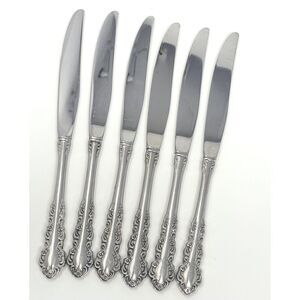 Oneida Shelley Cube USA Stainless Modern Hollow Dinner Knives 9 1/8” Set Of 6